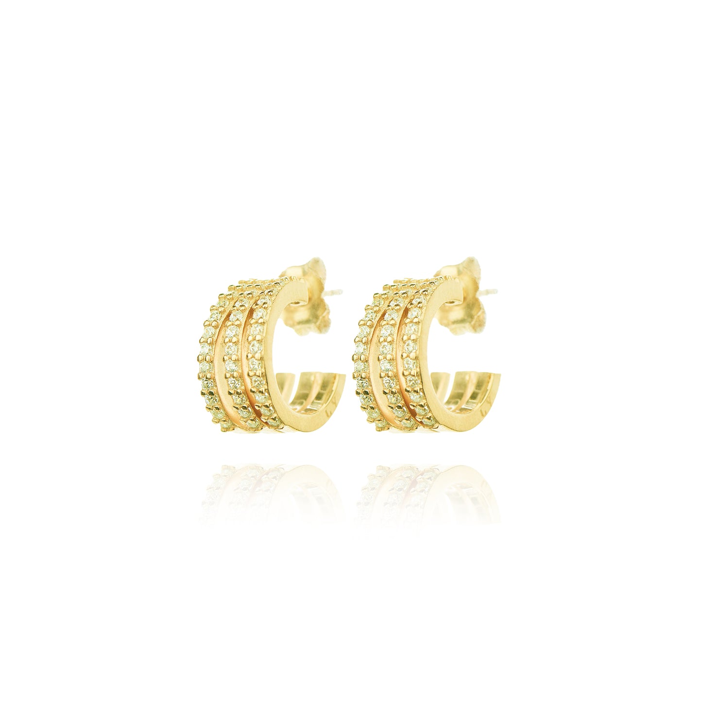 Triple Pair Hoops Earrings - Gold Plated