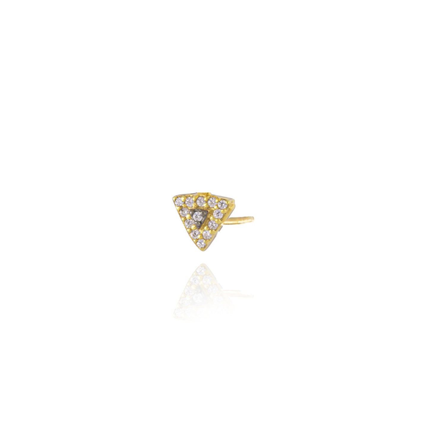 Triangle Single Stud Earring - Gold Plated