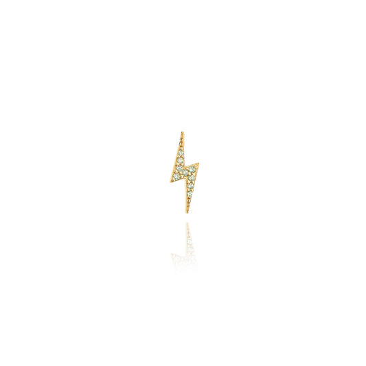 Lightning Single Stud earring - Gold Plated