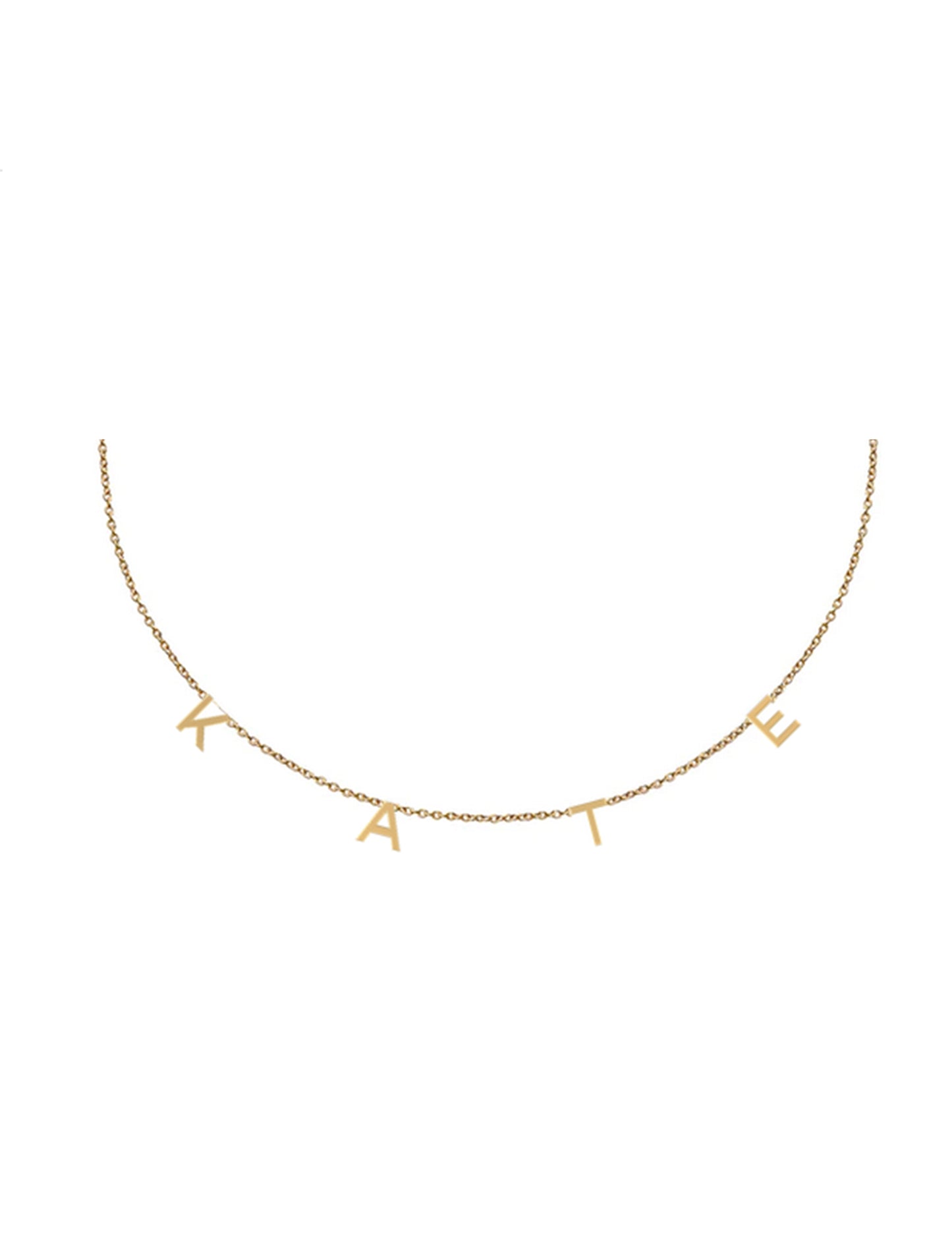 Custom Initial Name necklace 4 Letters - Gold Plated