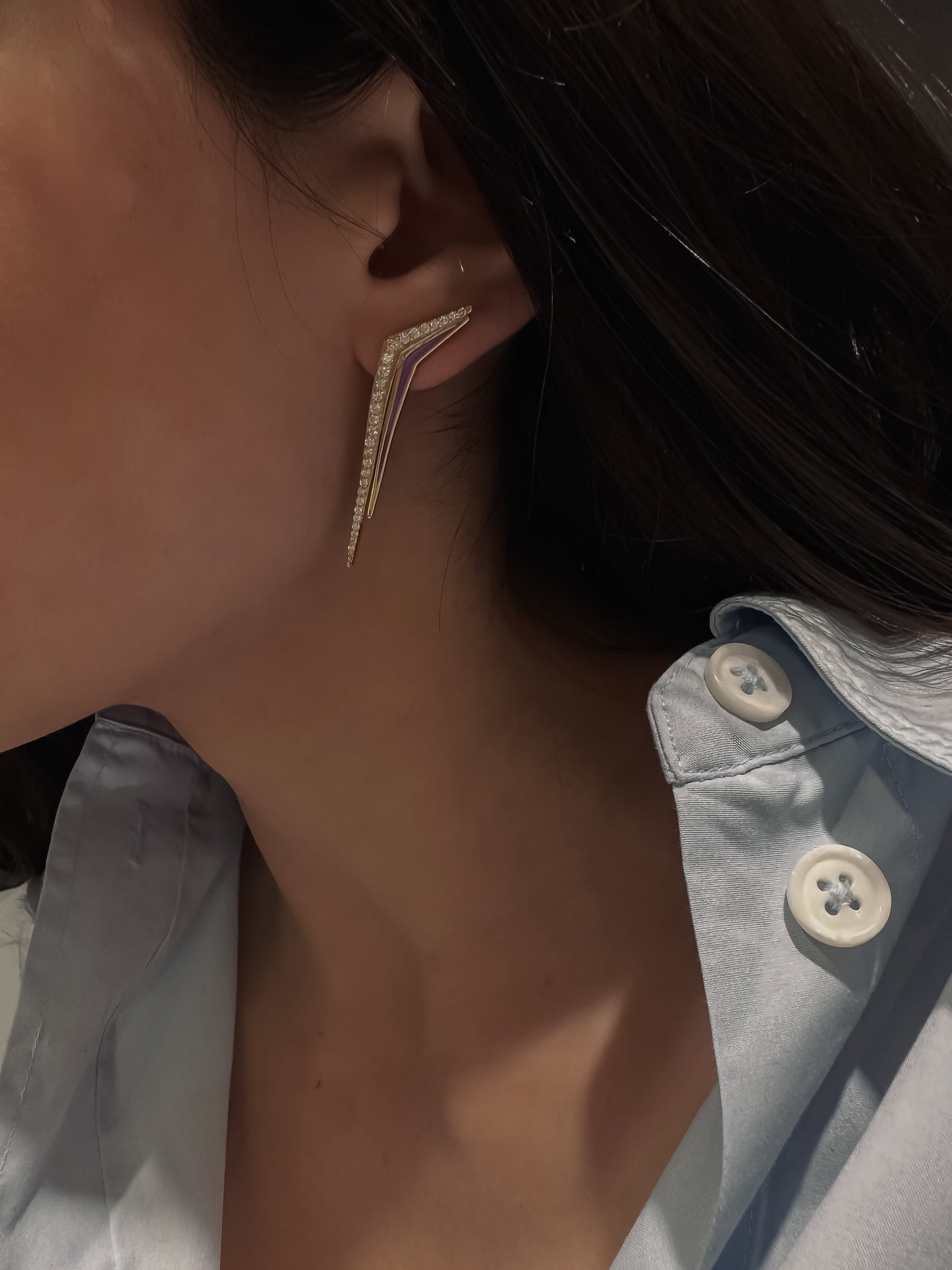 Lilla Boomerang Pair Earrings - Gold Plated