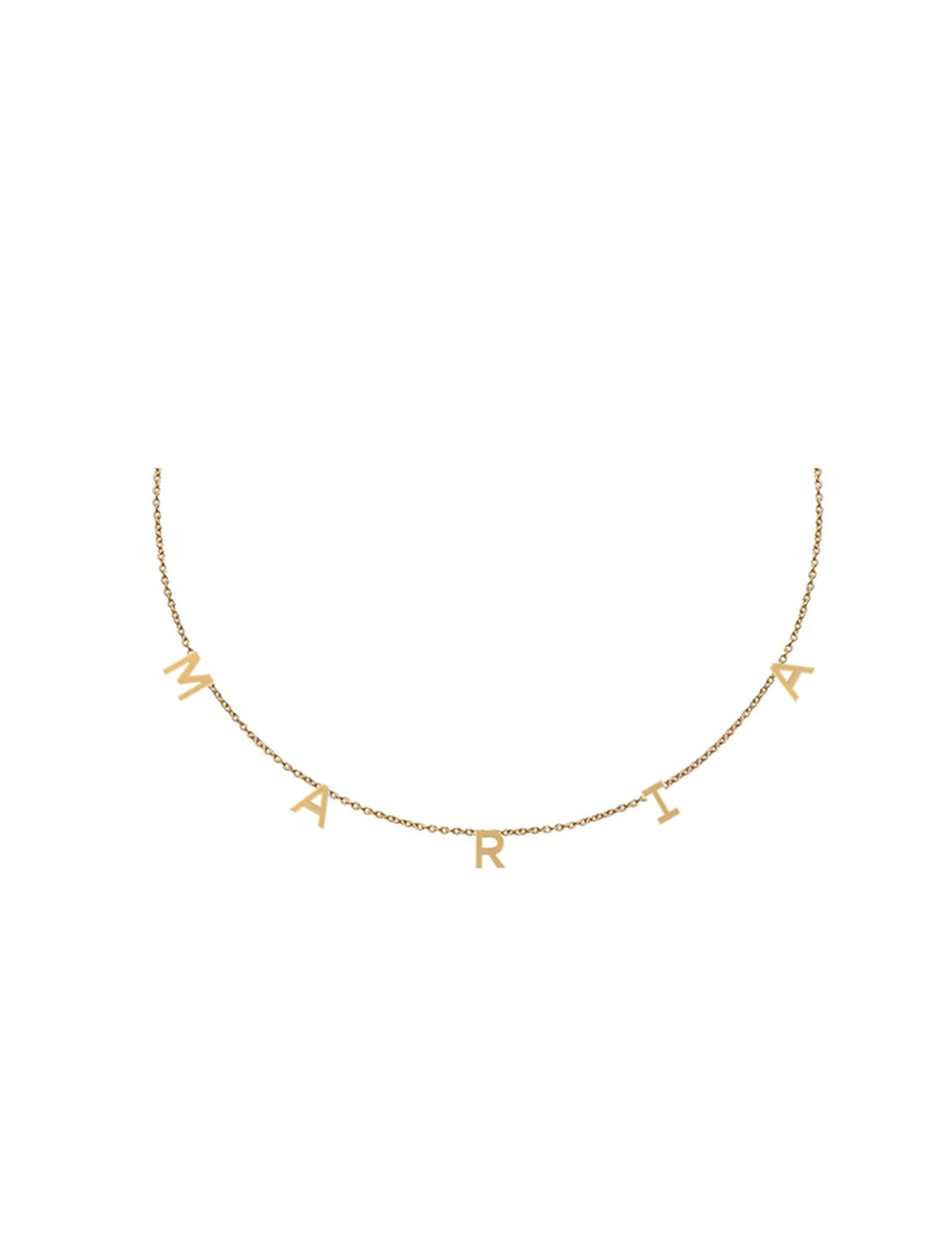 Custom Initial Name necklace 5 Letters - Gold Plated
