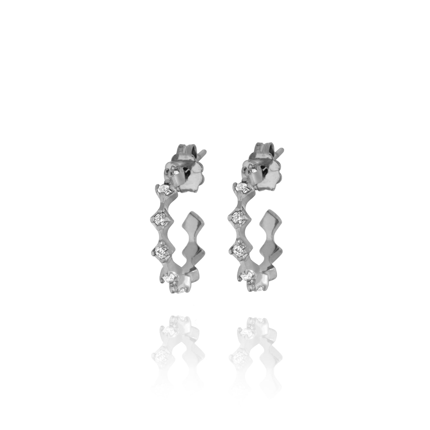 Rhombus Hoops Pair Earrings - Antique