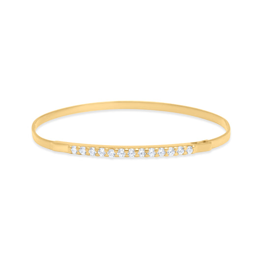 Half Eternity Bangle - Gold Plated
