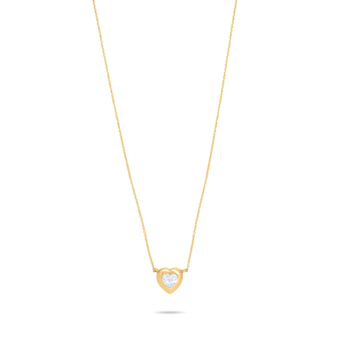 One Stone Heart necklace - Gold Plated