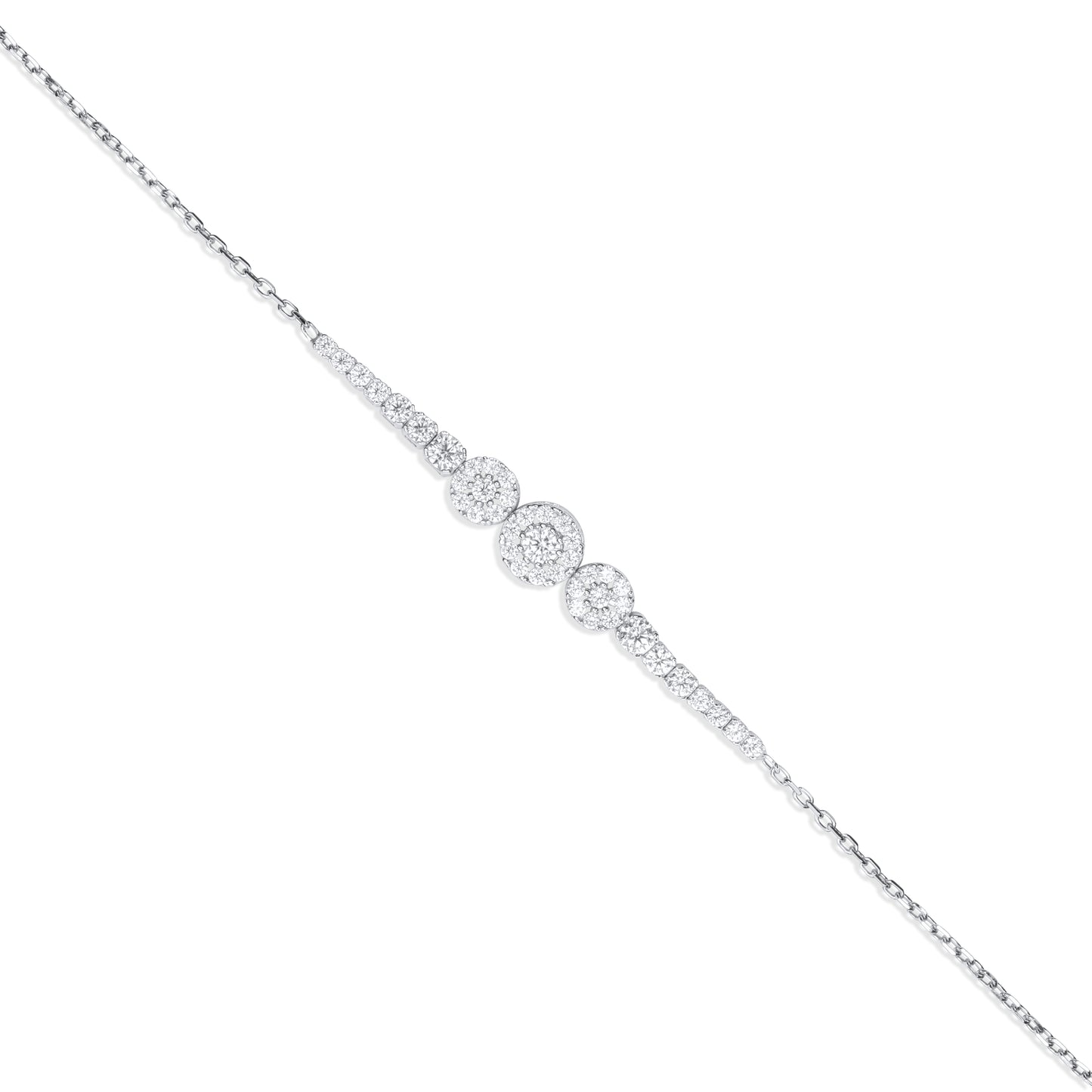 Disc 14K White Gold Bracelet