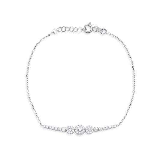 Disc 14K White Gold Bracelet