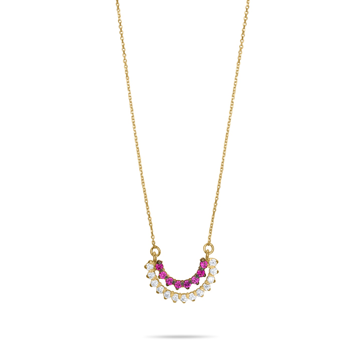 Ruby Sunset Crown Necklace - Gold Plated