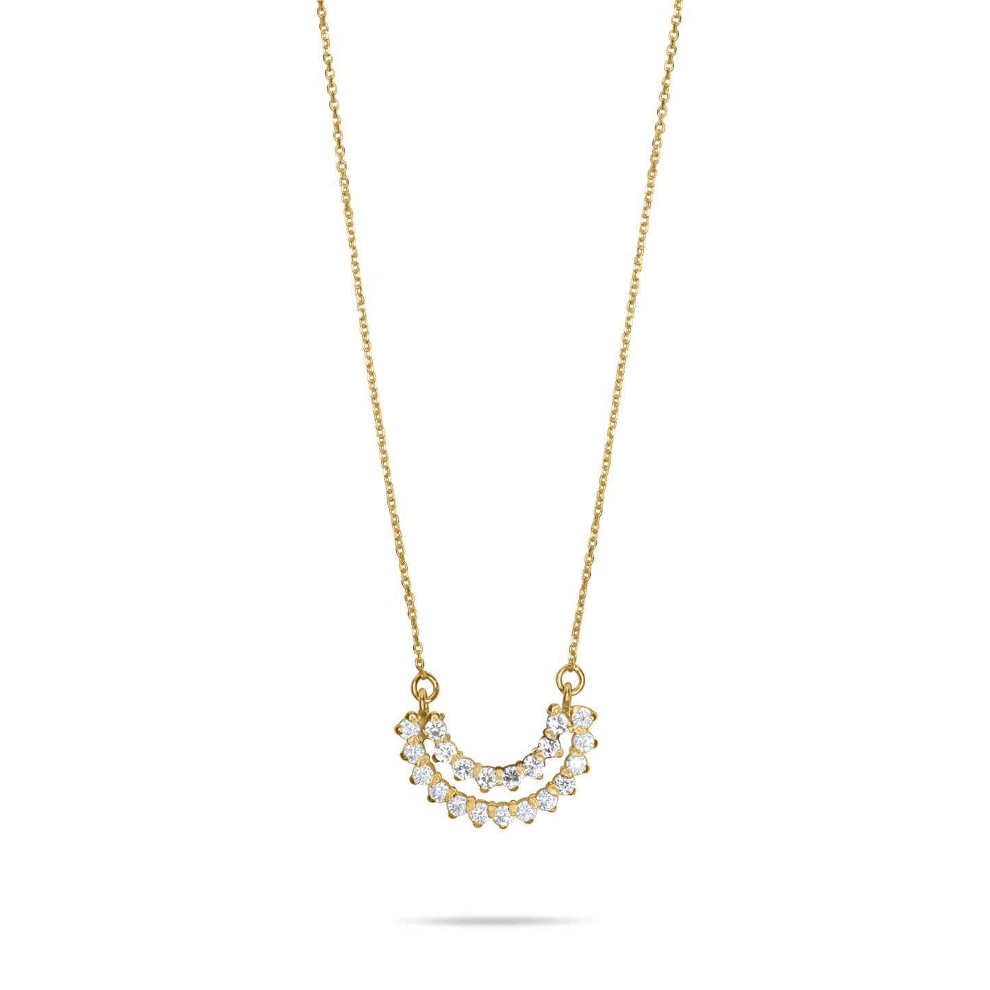 White Sunset Crown Necklace - Gold Plated