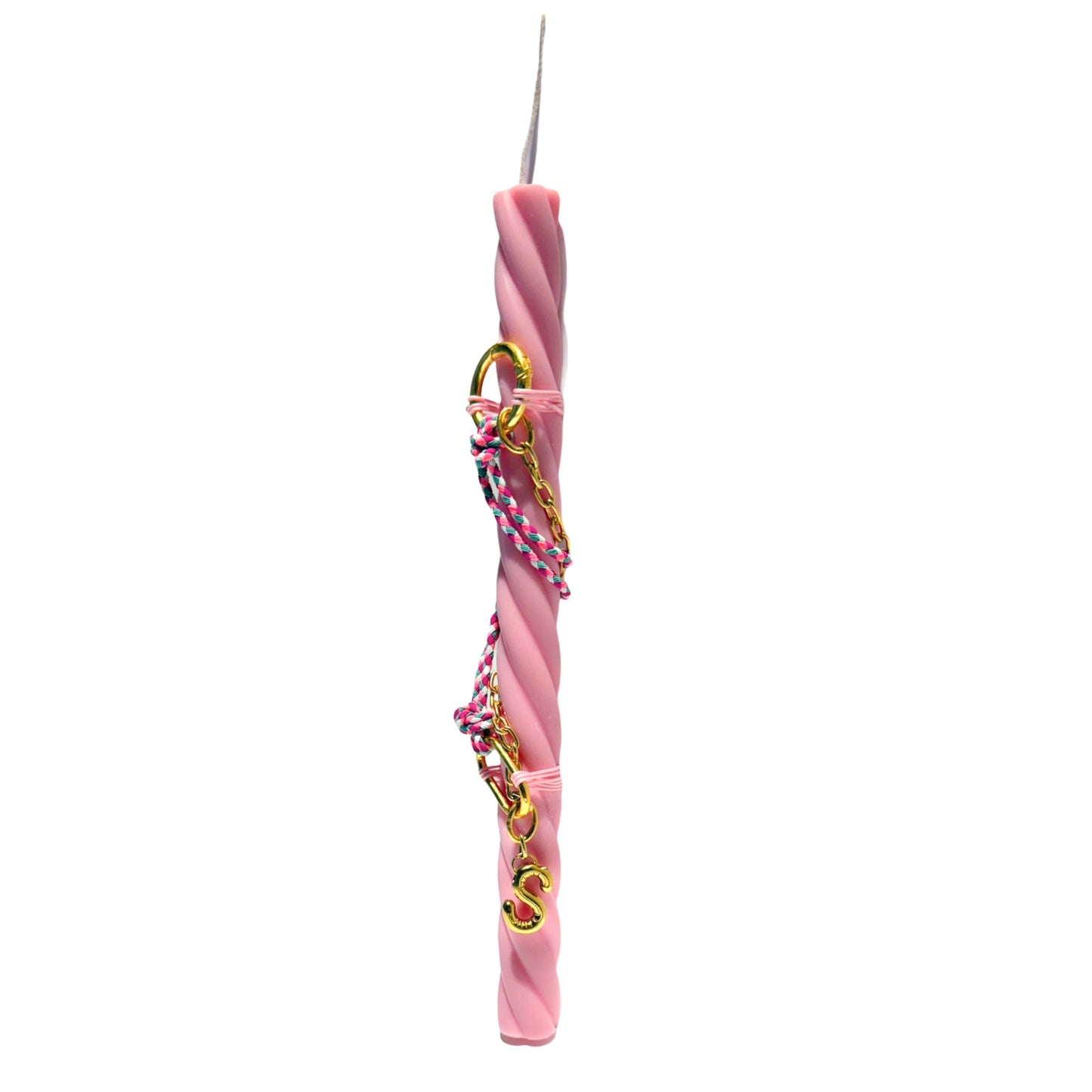Pink Custom Monogram - Marshmallow Twist Easter Candle