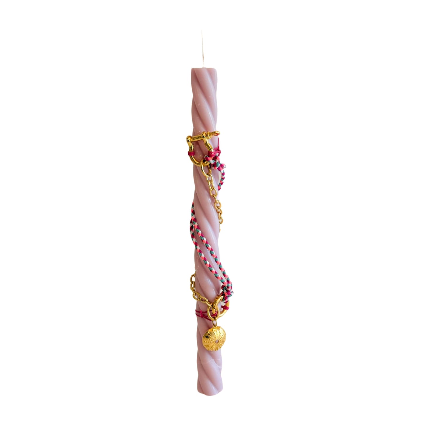 Pink Sea Urchin - Marshmallow Twist Easter Candle