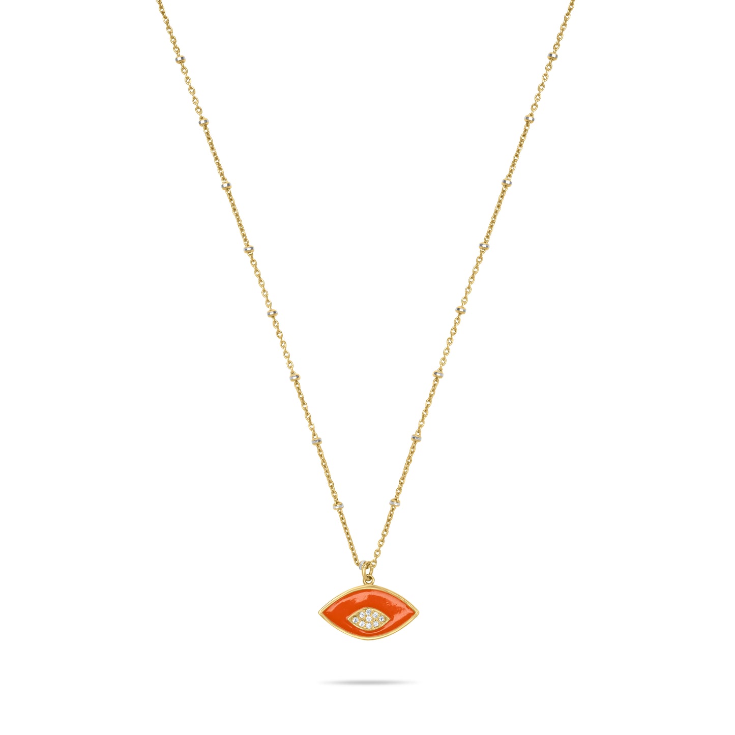 Orange Eye of Aurora Necklace - Gold plated