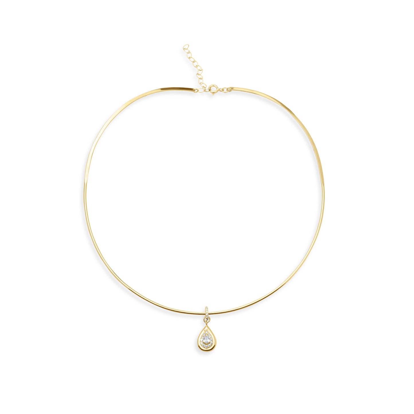 Tear Pendant Collar - Gold plated