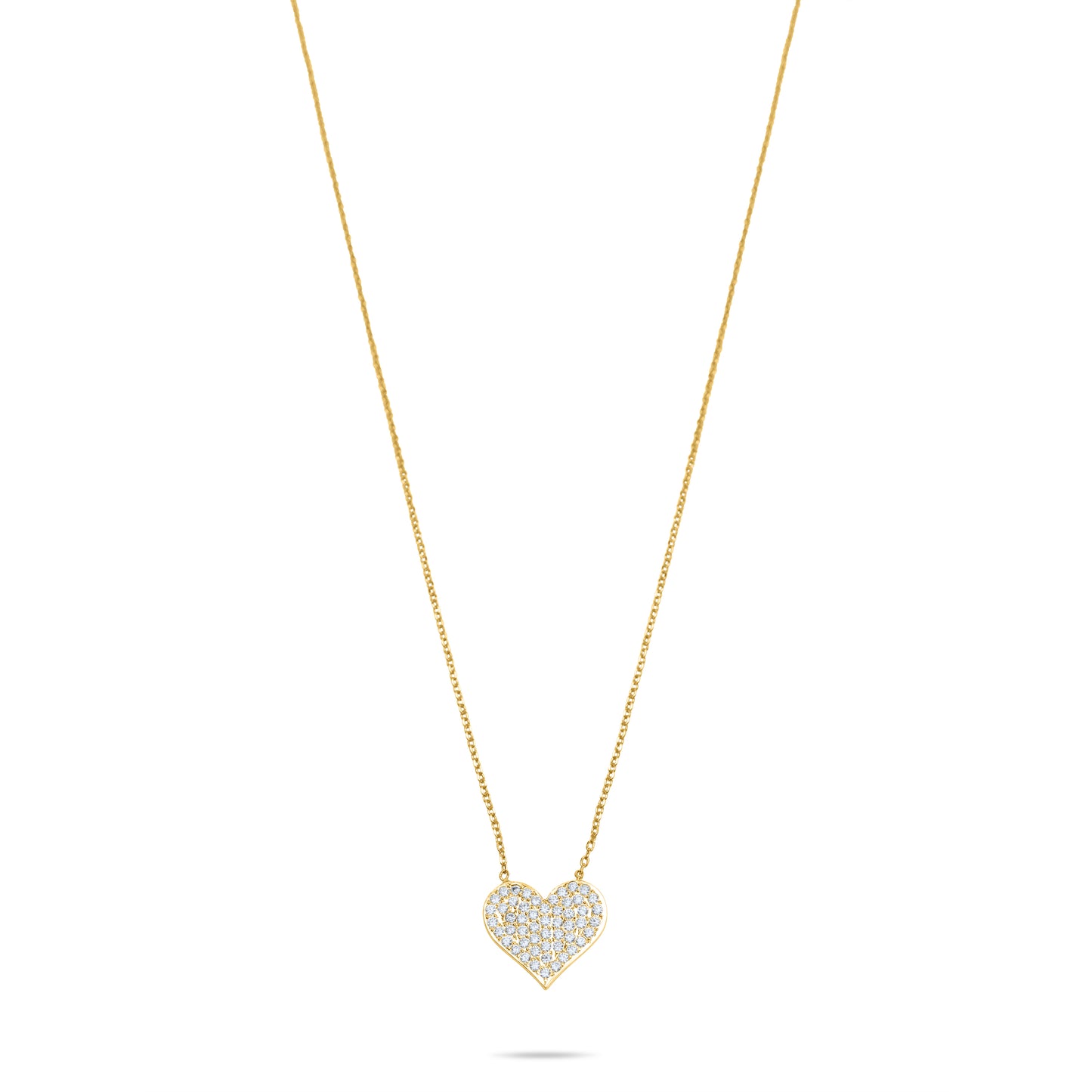 Pave Heart necklace - Gold Plated