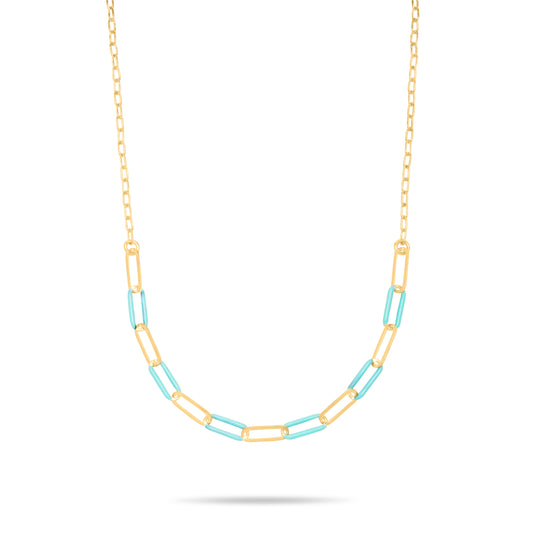 Turquoise Chain Necklace - Gold plated