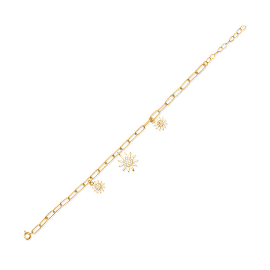 Three Sun Bracelet - Gold Plated