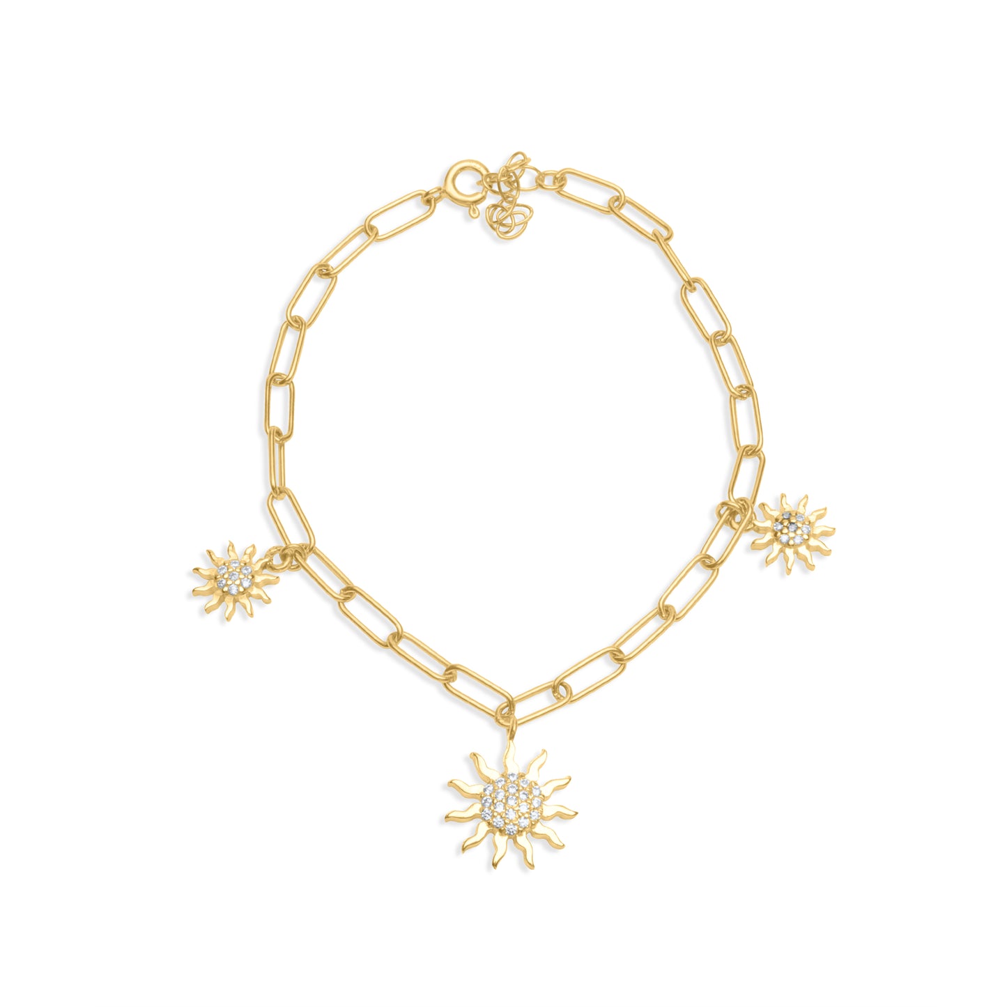 Three Sun Bracelet - Gold Plated