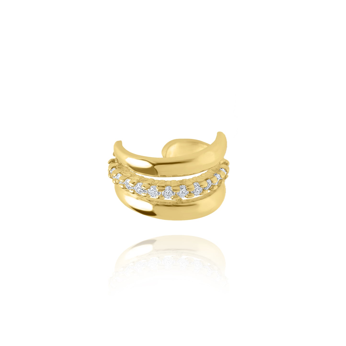 Solid Clarity Hoop Single Ear cuff - Gold Plated