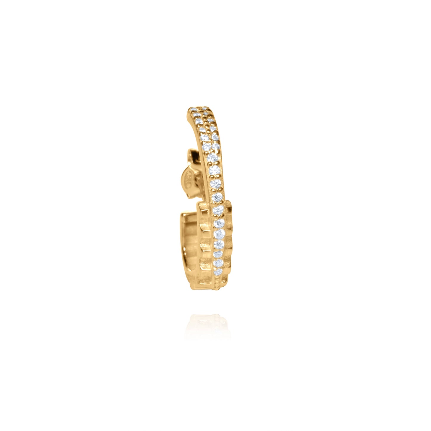Radiant Line Single Suspender Earrings - Gold Plated