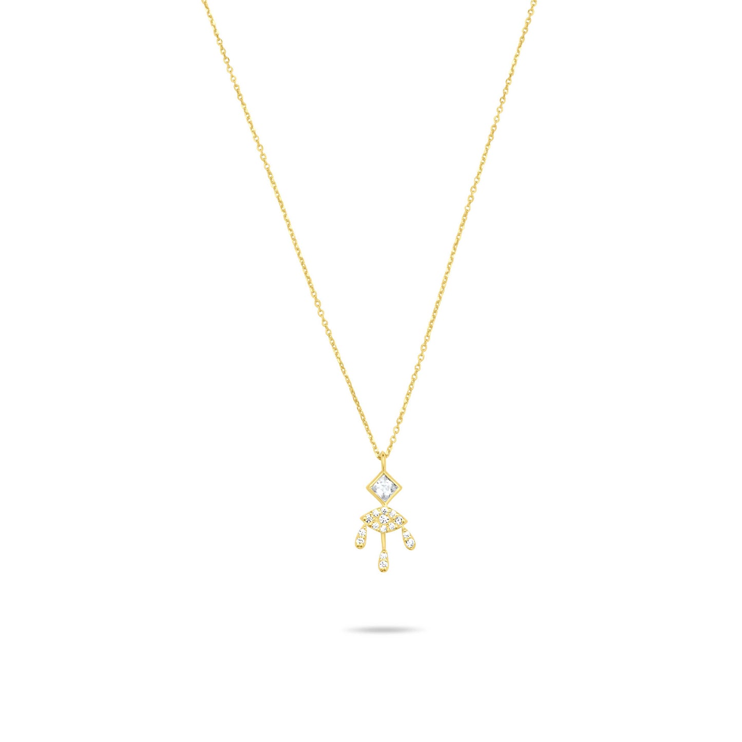 Ice Cube Eye Necklace - Gold Plated