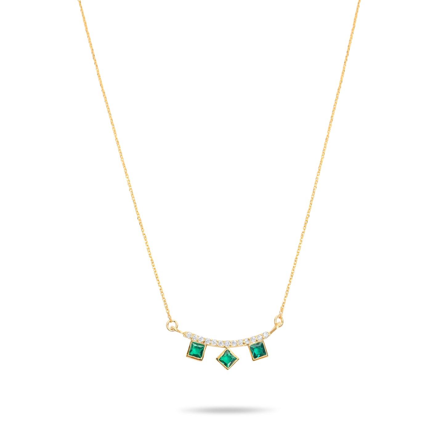 Emerald Ice Cube Necklace - Gold Plated