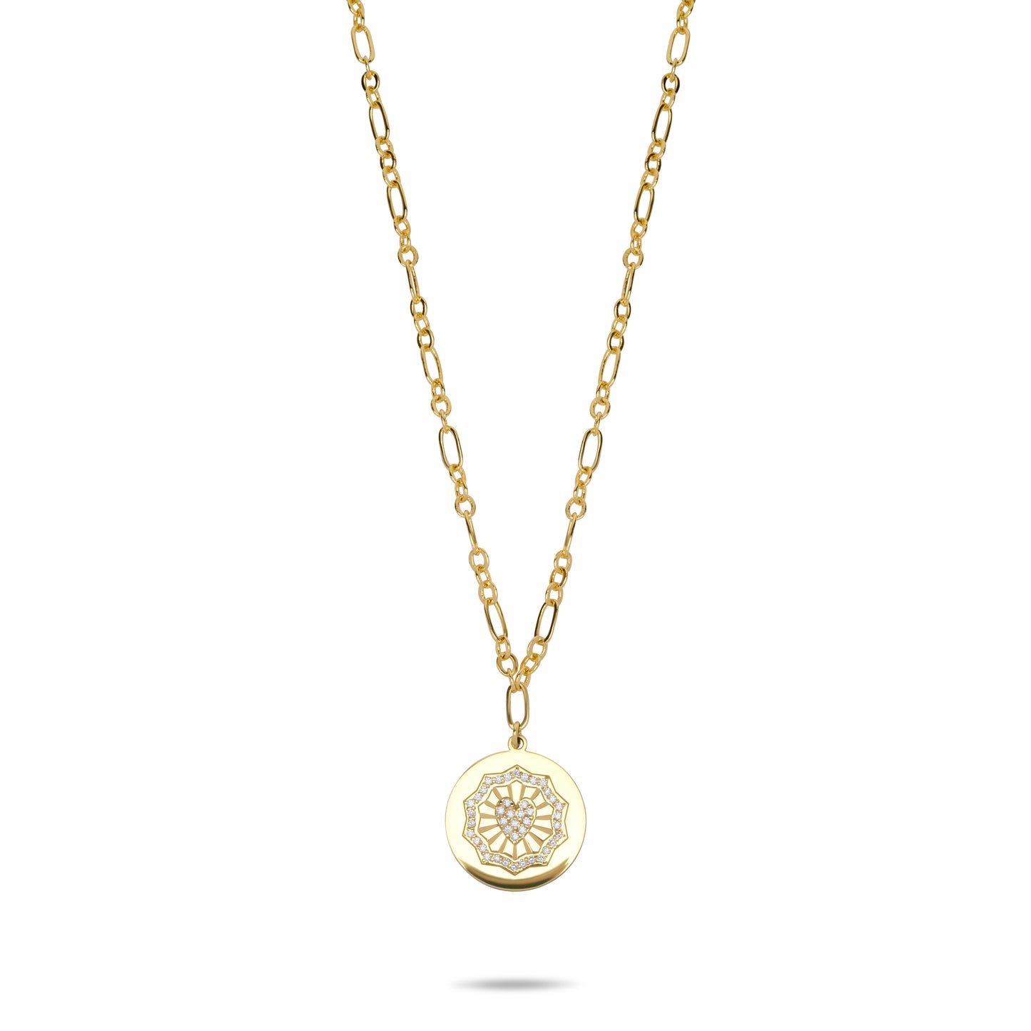 Coin with Heart - Gold plated