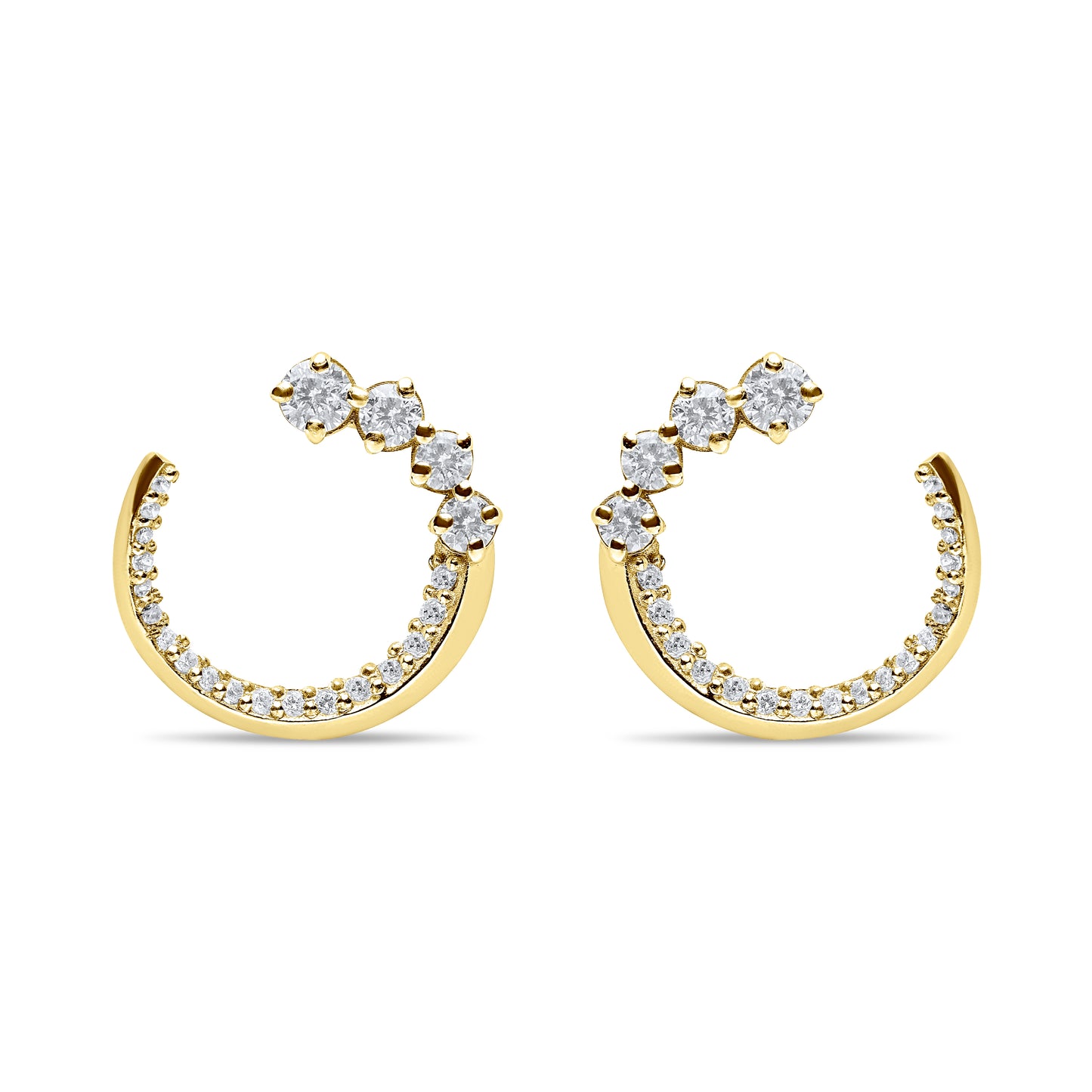All Around Glow Pair Earrings with stones - Gold Plated