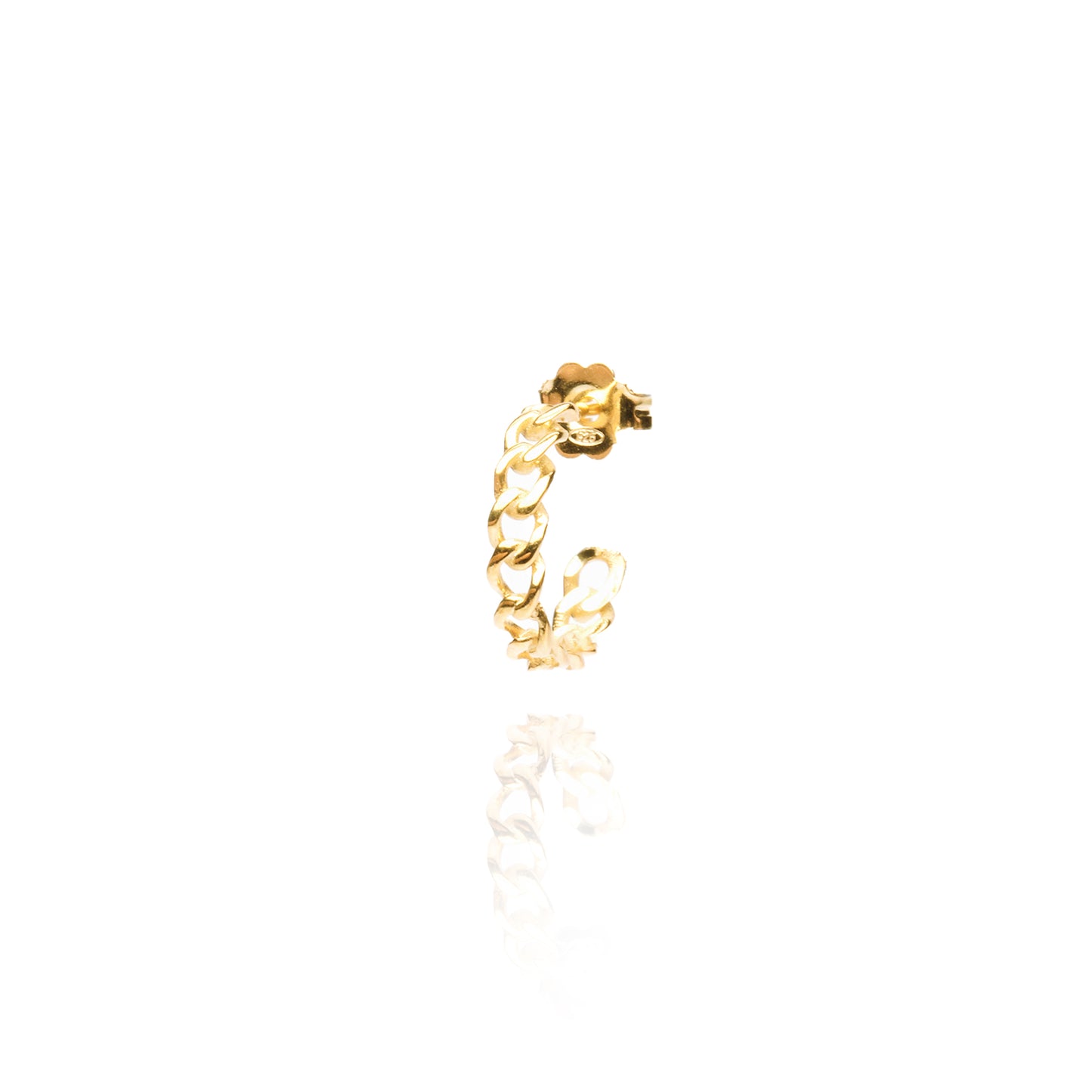 Mini Chain Single Hoop Earring - Gold Plated