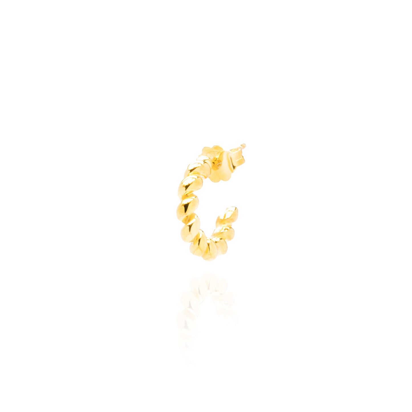 Twist Single Hoop Earring - Gold Plated