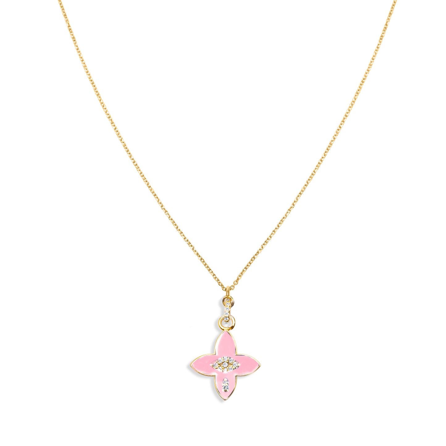 Pink Power Flower Necklace - Gold Plated