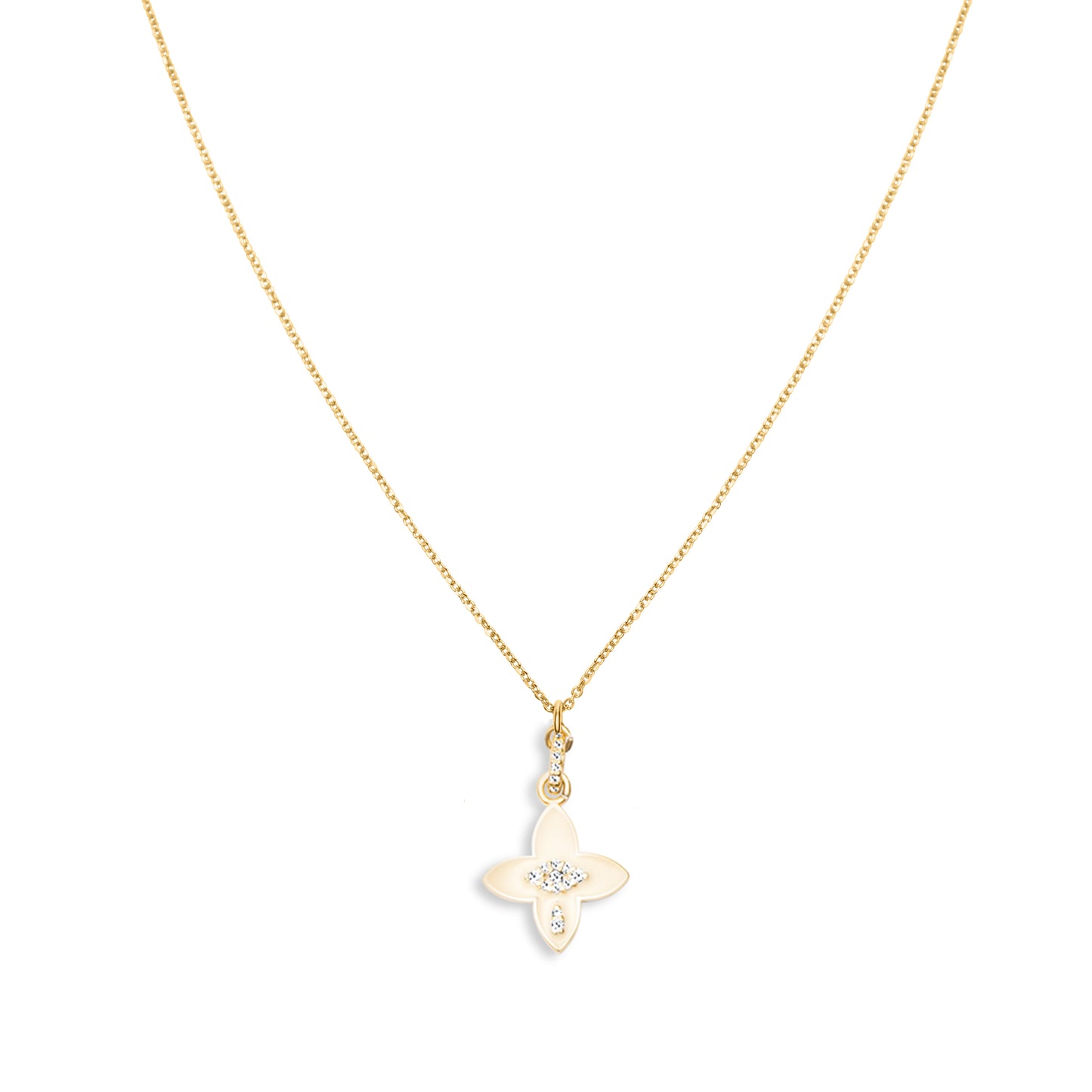 Ivory Power Flower Necklace - Gold Plated