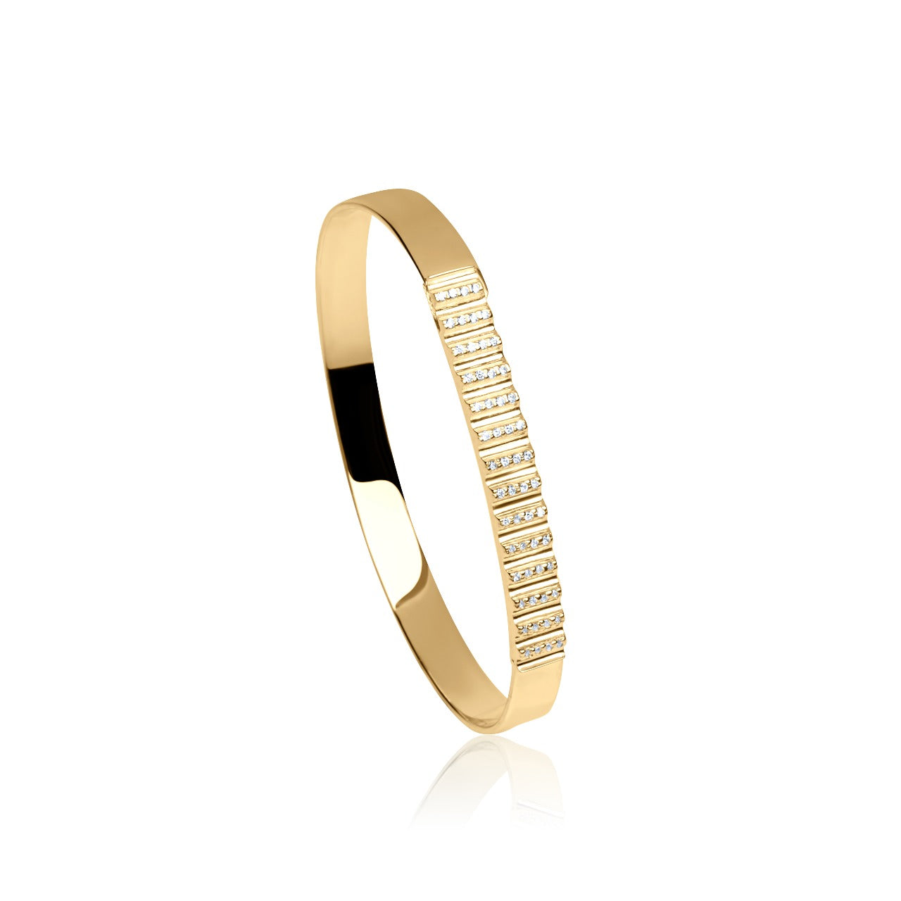 Crystal Steps Bangle - Gold Plated