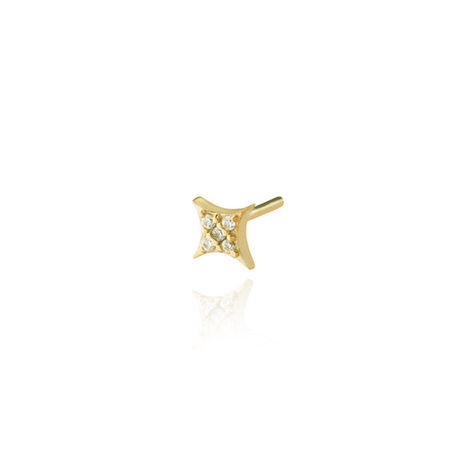Rhombus Single Stud Earring - Gold Plated