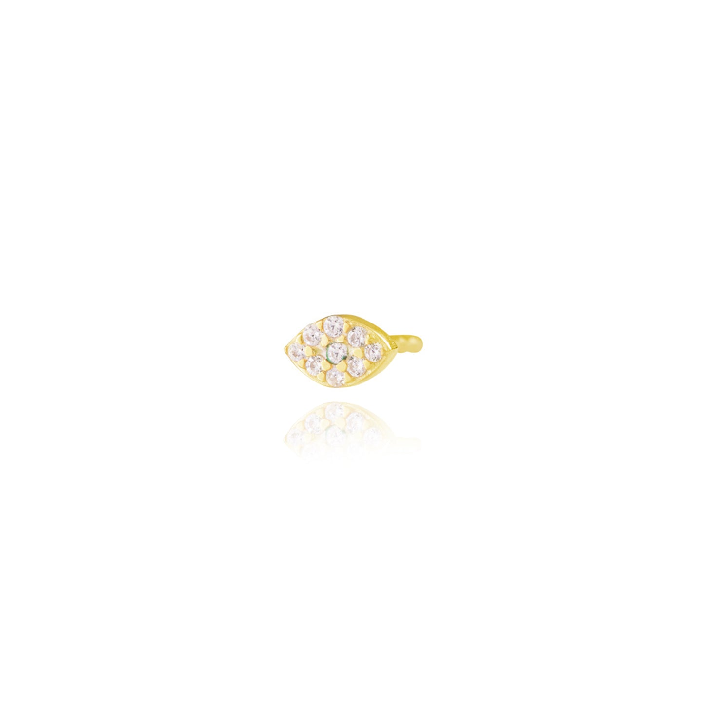 Mini Evil Eyes Single Stud Earring - Gold Plated