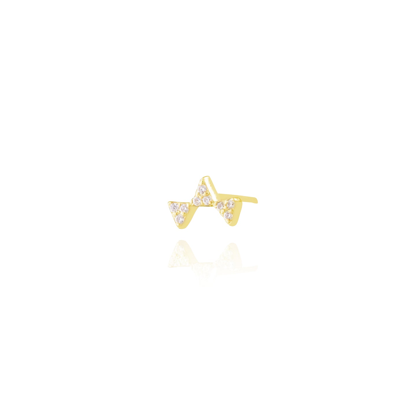 Triangle Single Stud Earring - Gold Plated