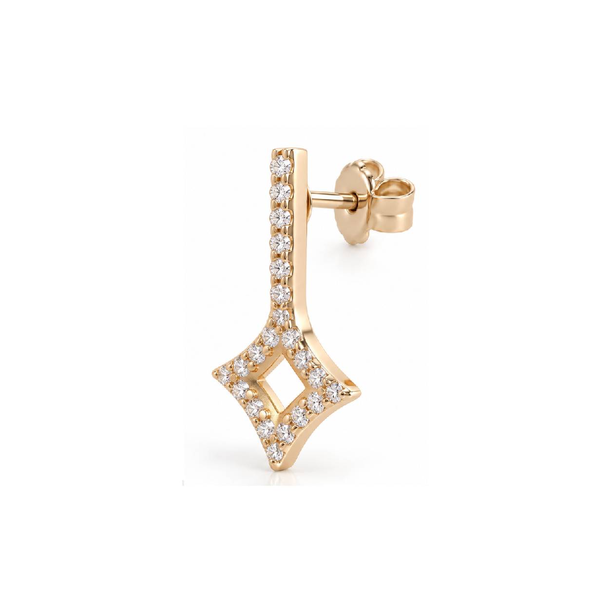 Magic Wand Stud Single Earring - Gold Plated