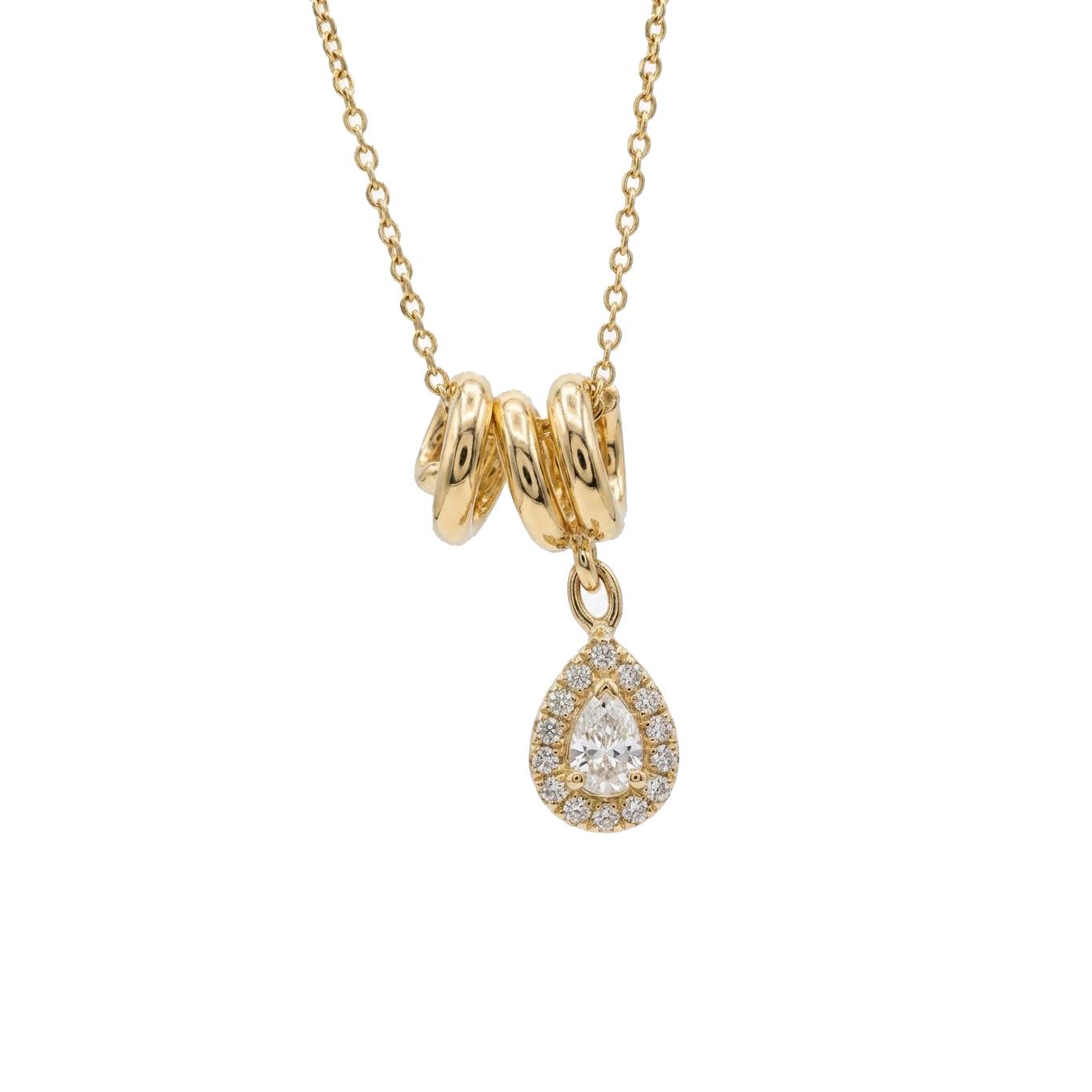Twist & Drop Necklace - Gold plated