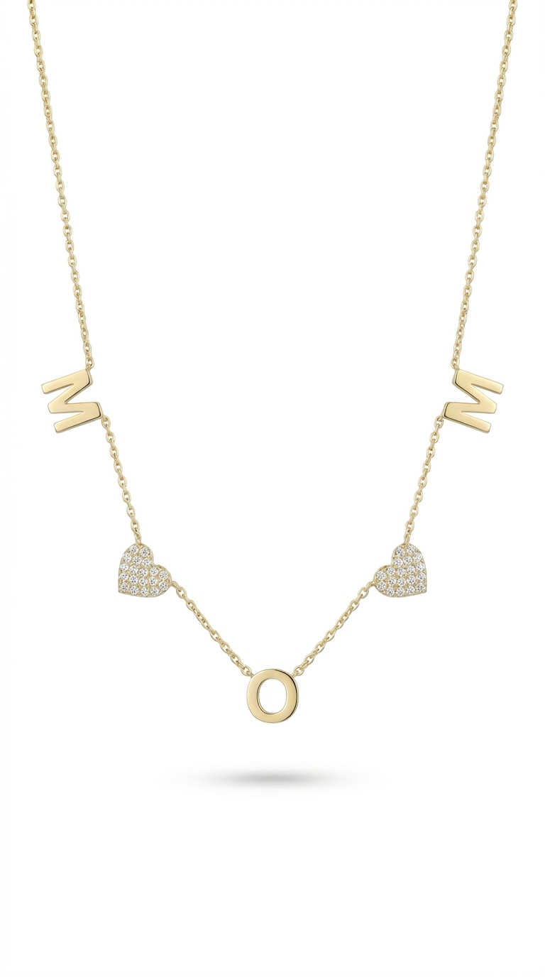 Mom Love Necklace - Gold Plated