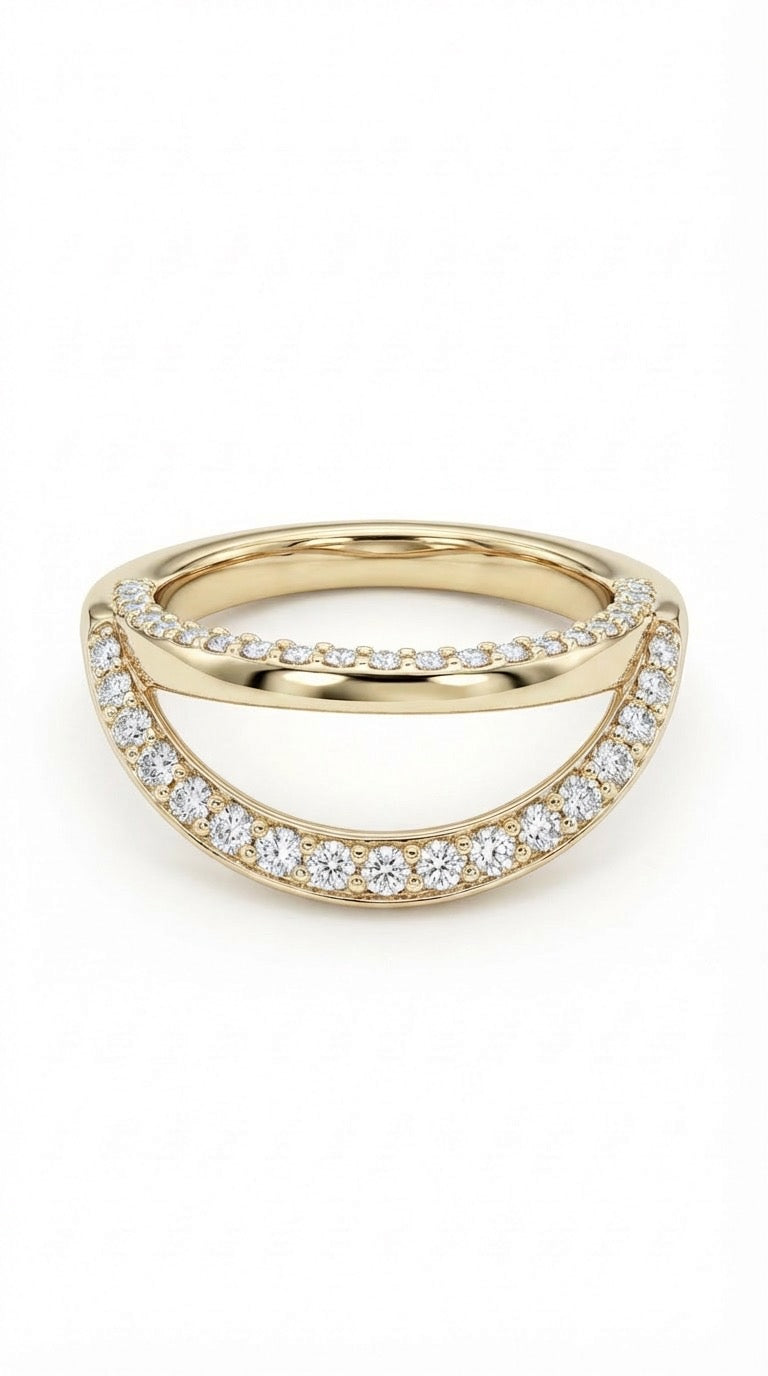 Luna Curve Ring - Gold Plated