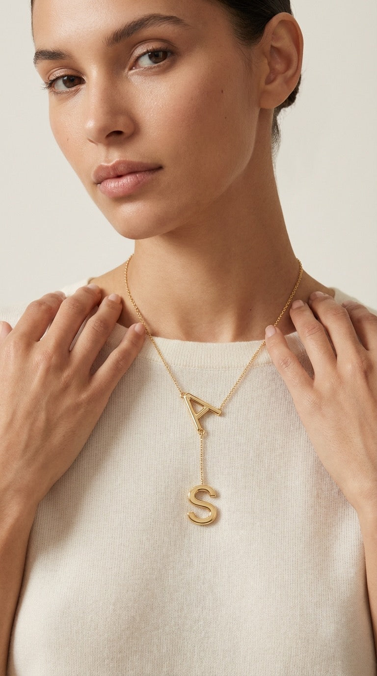 Custom Lariat Monograms - Gold Plated (Big size)