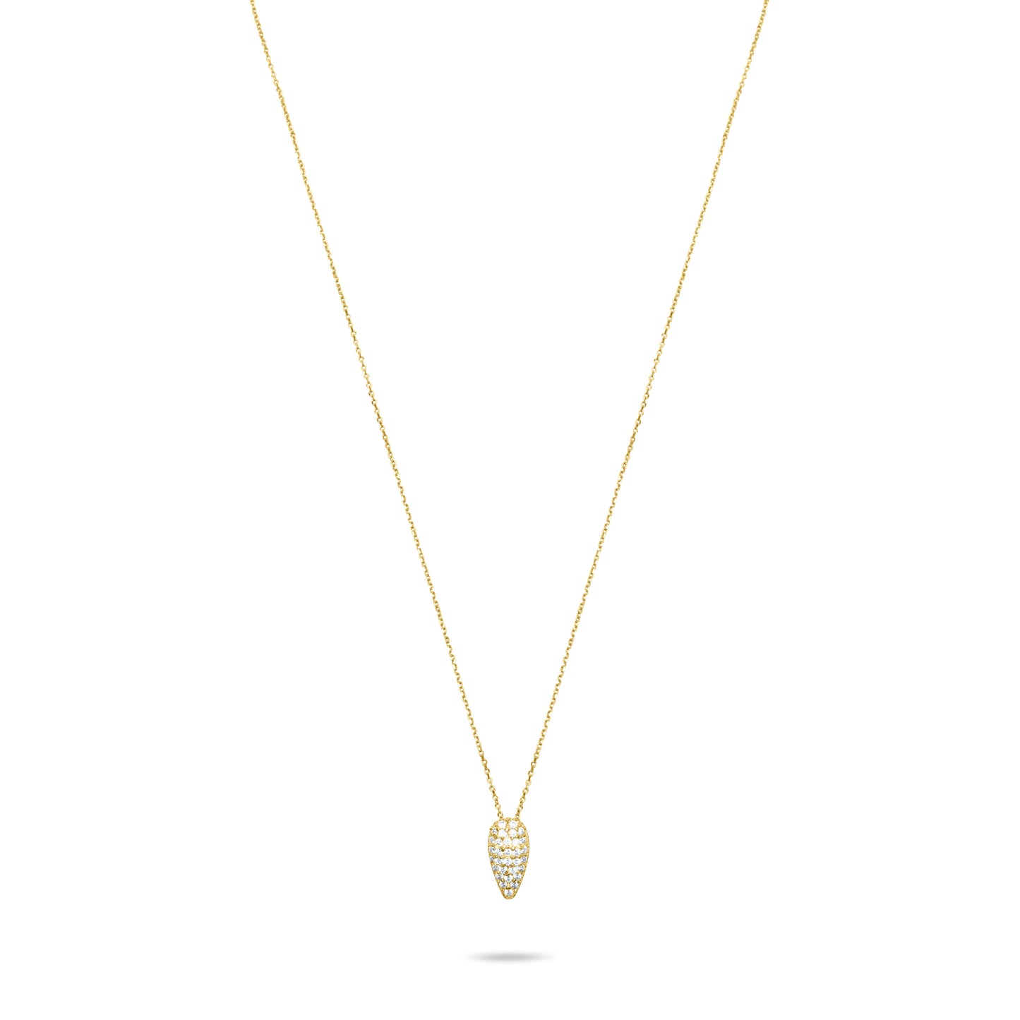 Pave Tear Necklace - Gold plated