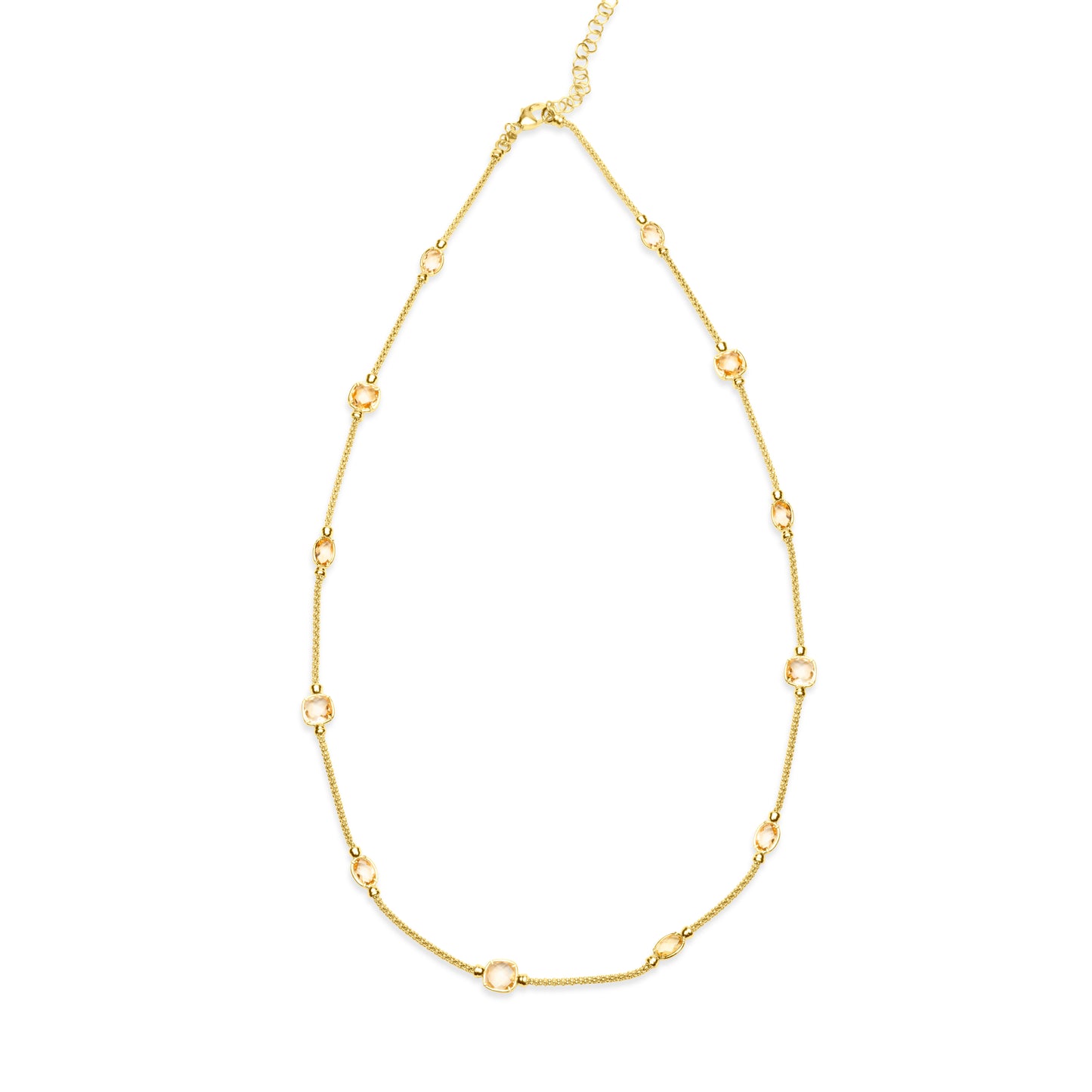 Citrine Chain Necklace - Gold plated