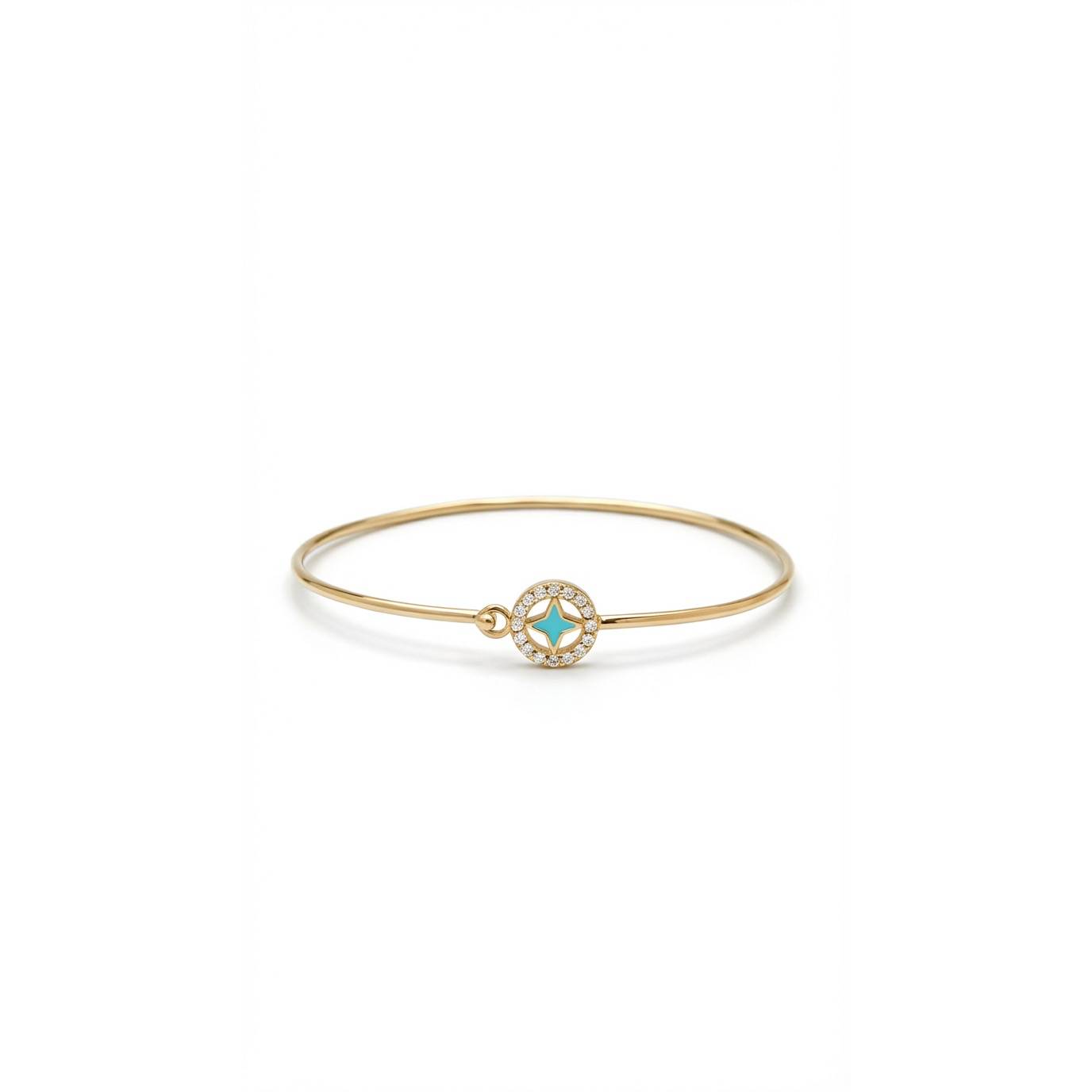 Turquoise Cross Bracelet - Gold Plated