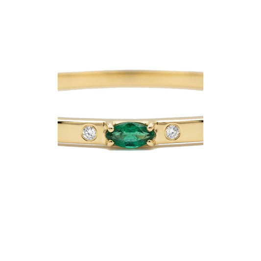 Emerald Thin Bracelet - Gold Plated