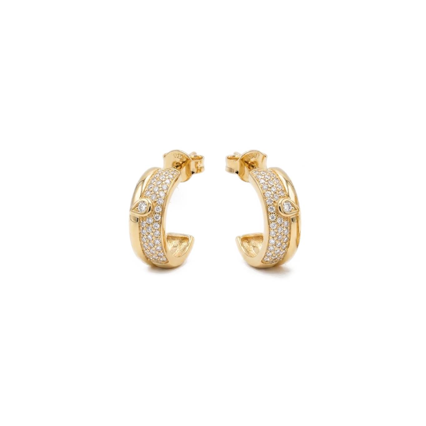 Velour Shine Hoop Pair Earrings - Gold Plated