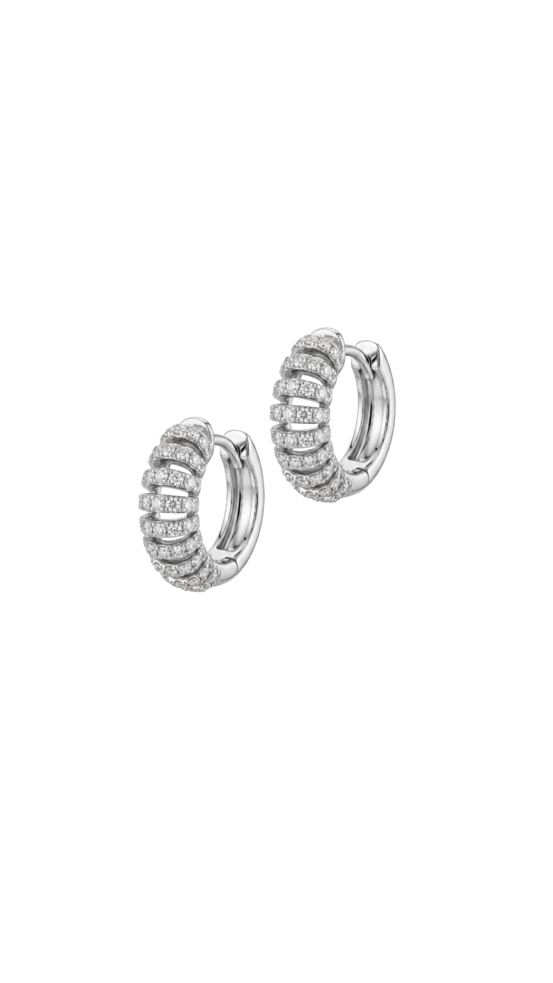 Orbit Hoops Pair Earrings - Silver Rhodium Plated