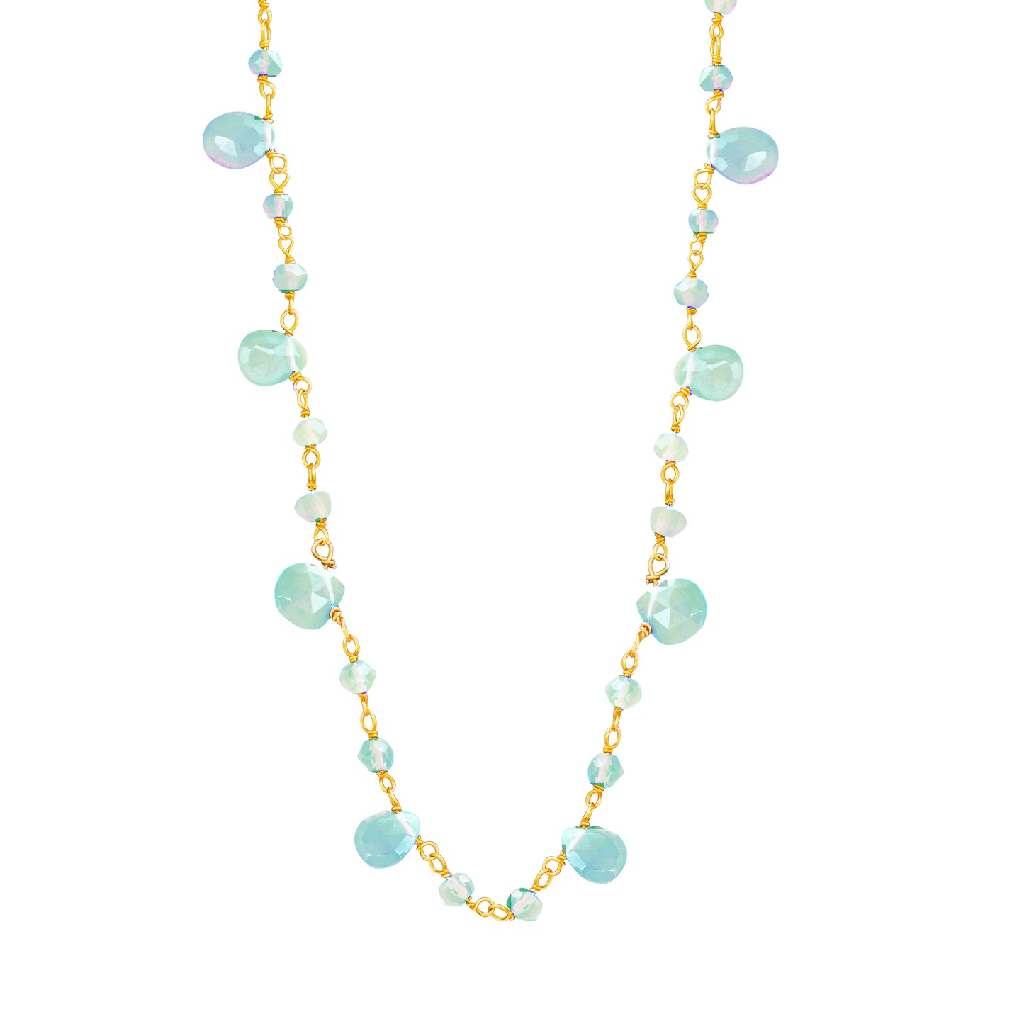 Amazonite Necklace - Gold Plated