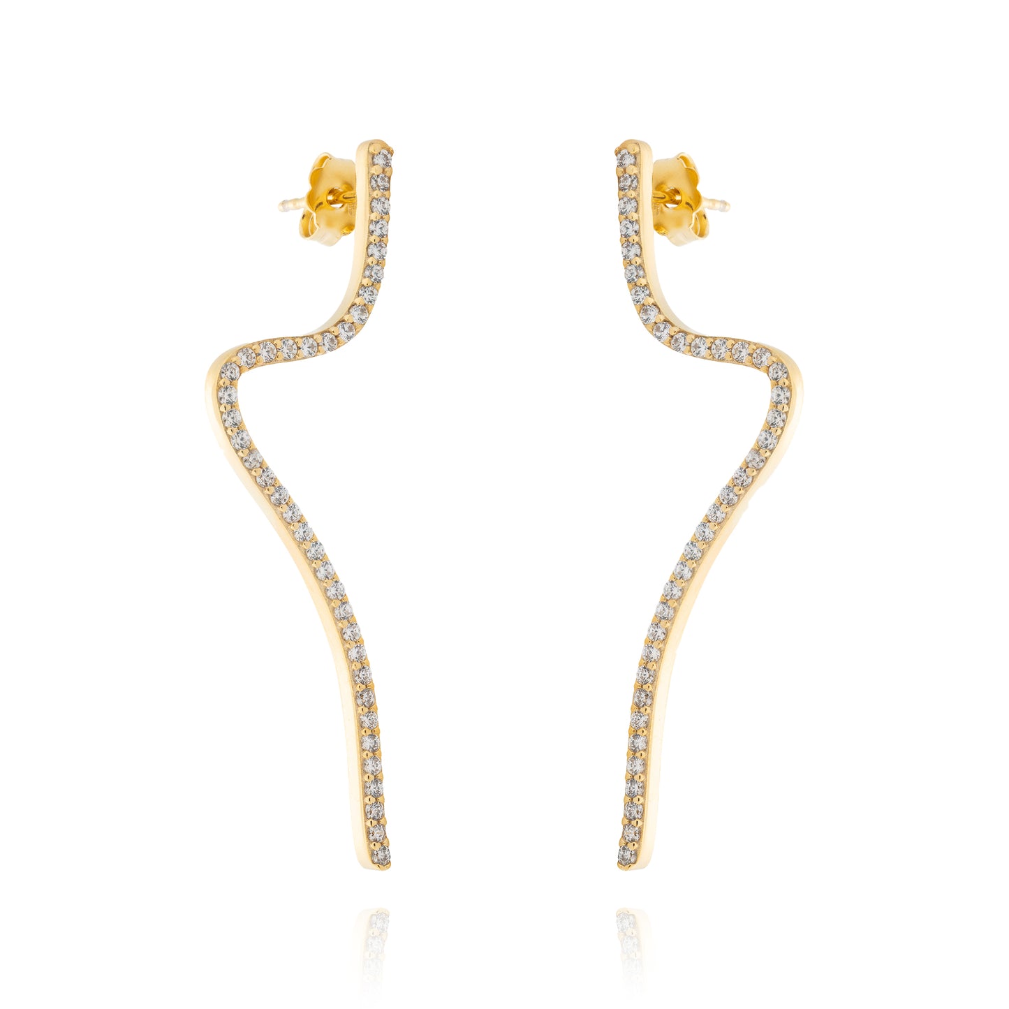 Snake Pair Earrings - Gold Plated