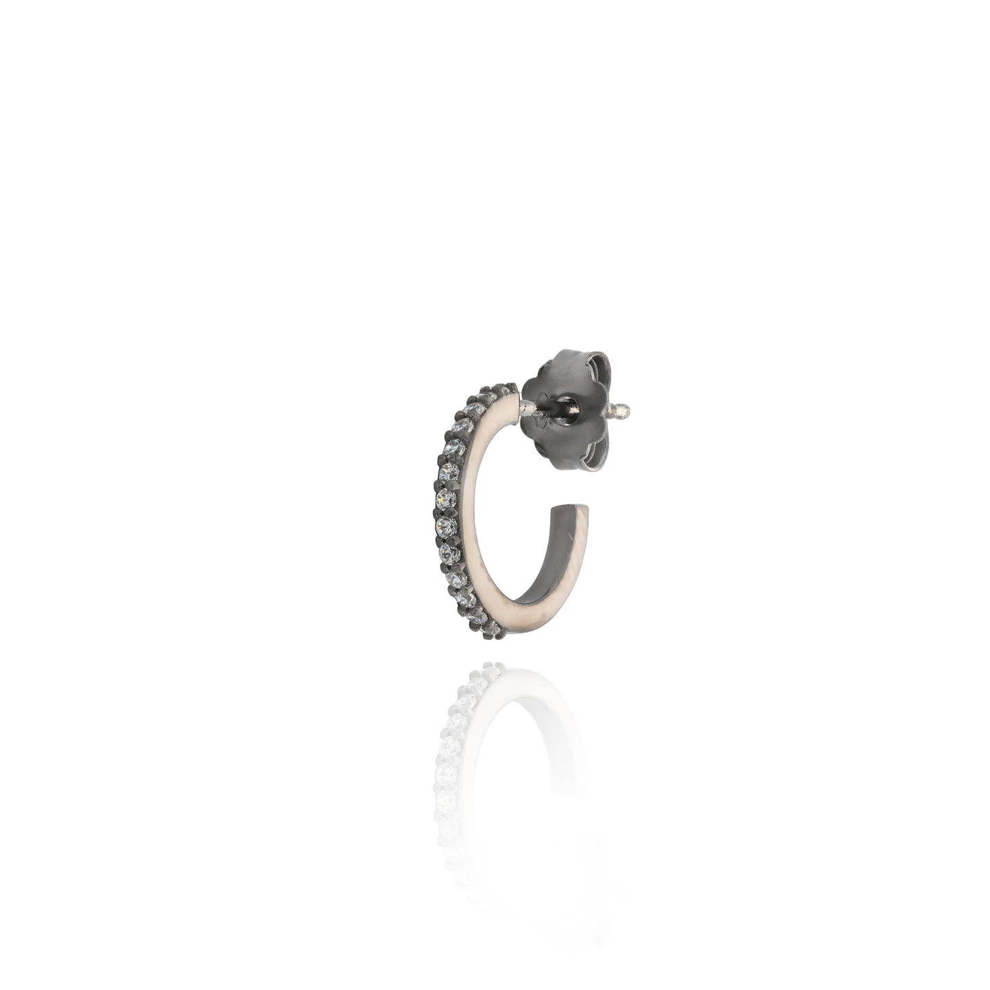 Hoop With Stones Single Earring - Antique