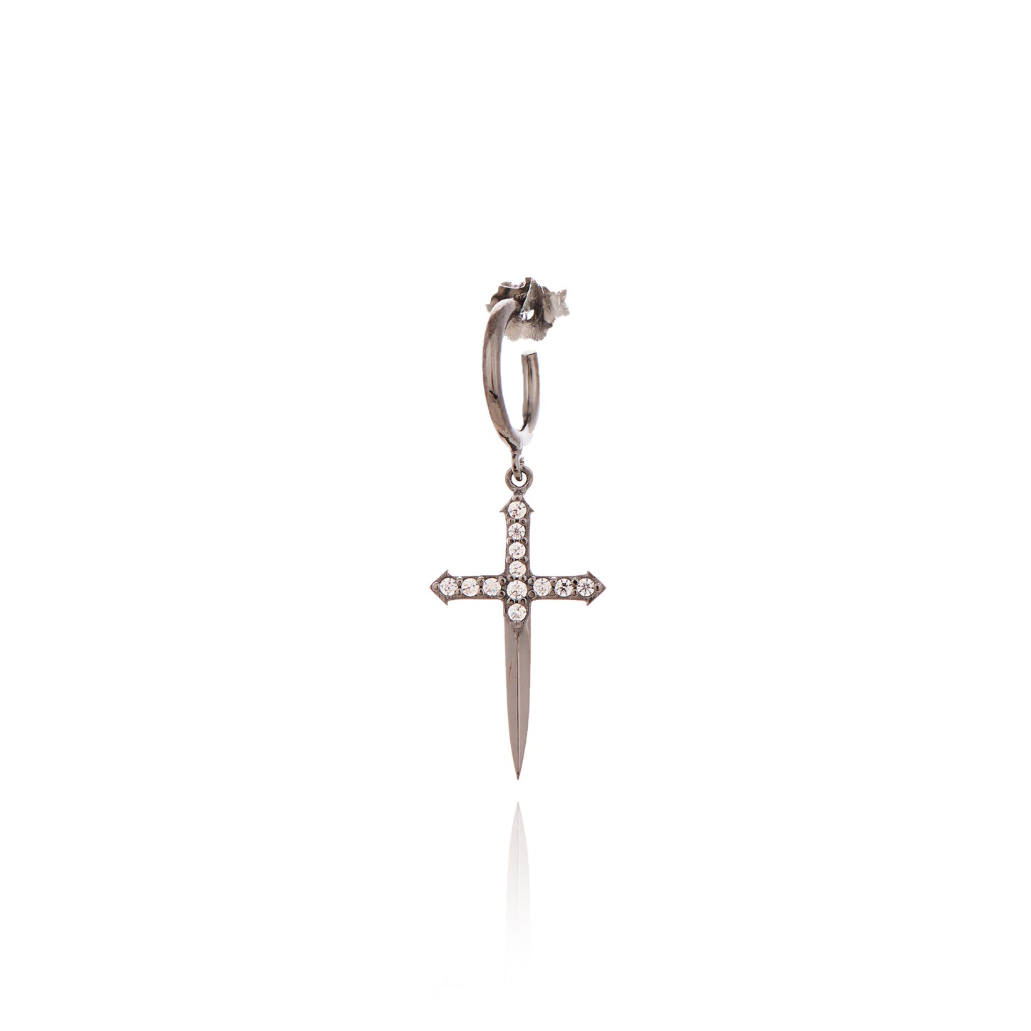 Sword Single Hoop Earring - Antique